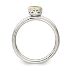 Shey Couture Sterling Silver Rhodium-Plated with 14K Accent Polished Cushion-cut Peridot Ring