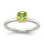 Shey Couture Sterling Silver Rhodium-Plated with 14K Accent Polished Cushion-cut Peridot Ring