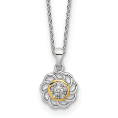 Shey Couture Sterling Silver Rhodium-Rhodium-Plated with 14K Accent Diamond 18 inch Necklace