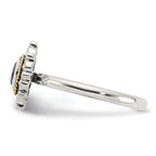 Shey Couture Sterling Silver with 14k Accent Antiqued Amethyst Ring