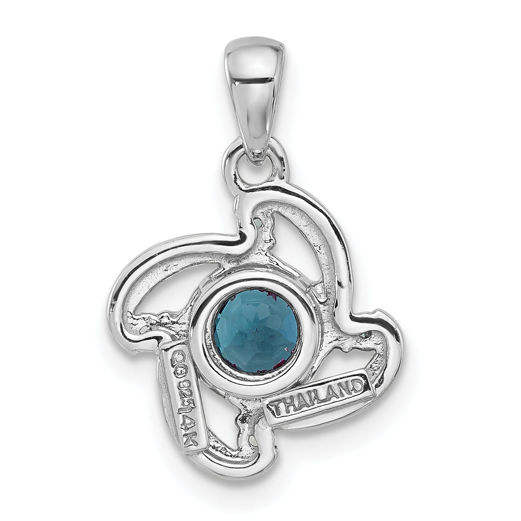 Shey Couture Sterling Silver Rhodium-Plated with 14K Accent .51London Blue Topaz / .08SwiSterling Silver Blue Topaz 18 inch N