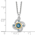 Shey Couture Sterling Silver Rhodium-Plated with 14K Accent .51London Blue Topaz / .08SwiSterling Silver Blue Topaz 18 inch N