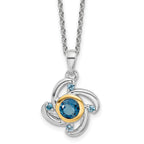 Shey Couture Sterling Silver Rhodium-Plated with 14K Accent .51London Blue Topaz / .08SwiSterling Silver Blue Topaz 18 inch N