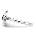 Shey Couture Sterling Silver Rhodium-plated with 14k Accent .69 London Blue Topaz / .08 Swiss Blue Topaz Ring