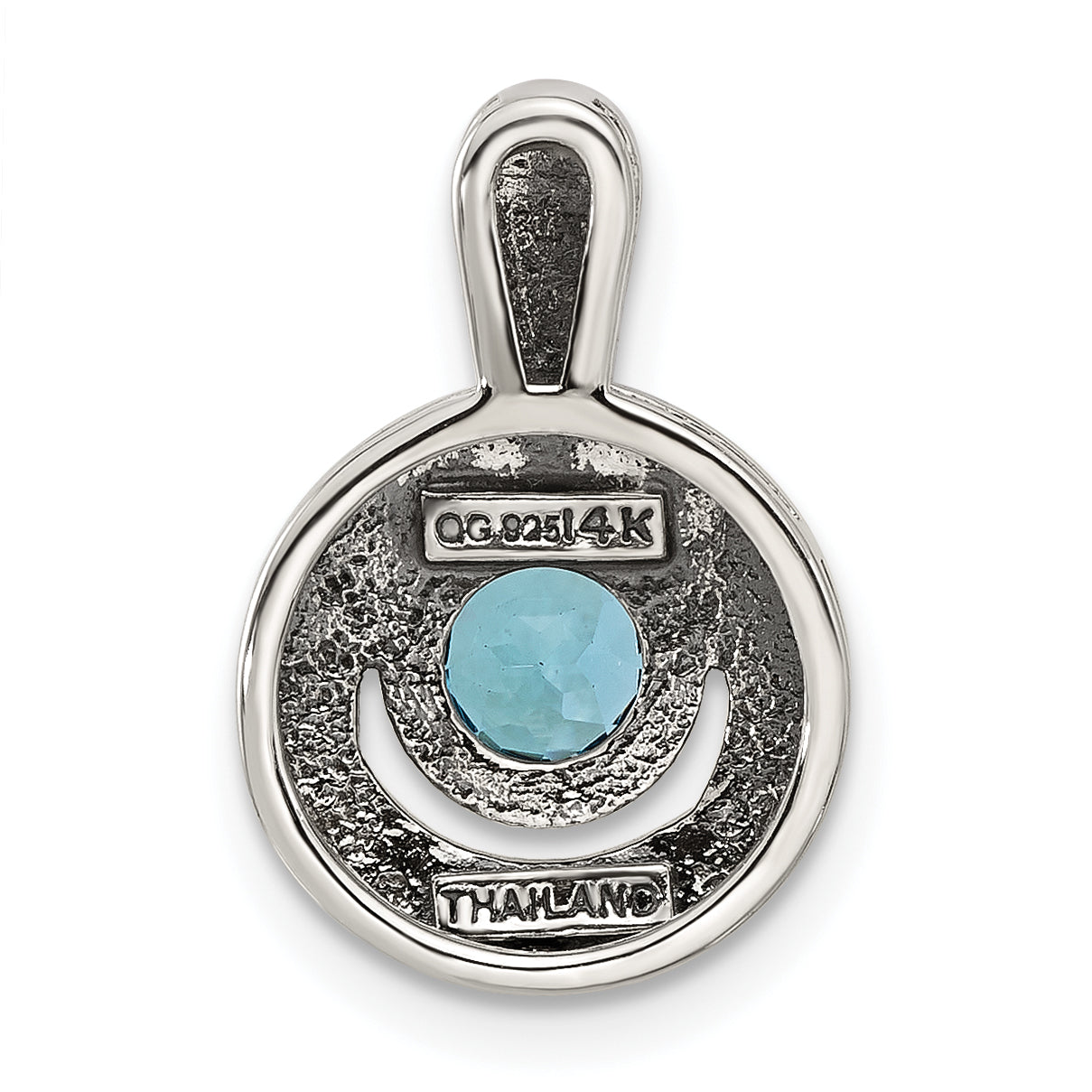 Shey Couture Sterling Silver Antiqued with 14k Accent Light SwiSterling Silver Blue Topaz 18 inch Necklace Secondary image
