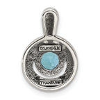 Shey Couture Sterling Silver Antiqued with 14k Accent Light SwiSterling Silver Blue Topaz 18 inch Necklace