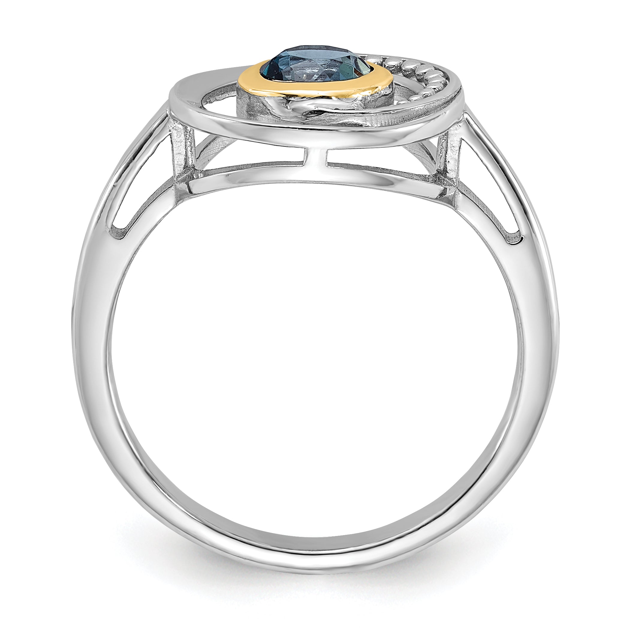 Shey Couture Sterling Silver Rhodium-plated with 14k Accent London Blue Topaz Ring Secondary image