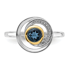 Shey Couture Sterling Silver Rhodium-plated with 14k Accent London Blue Topaz Ring
