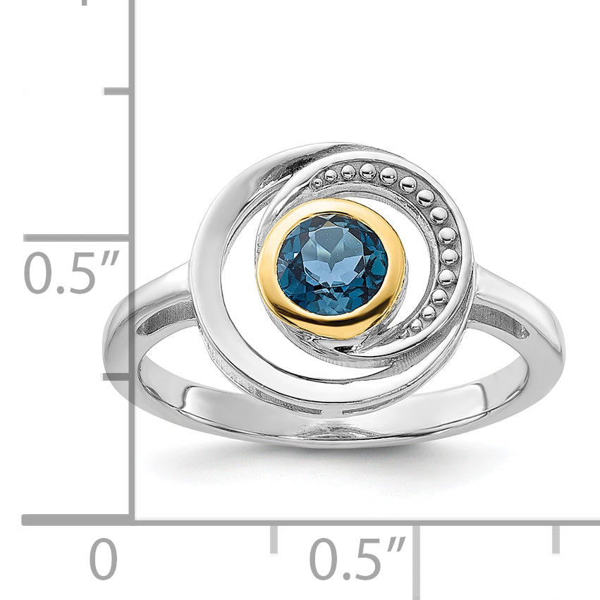 Shey Couture Sterling Silver Rhodium-plated with 14k Accent London Blue Topaz Ring