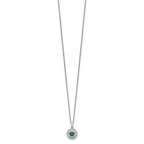 Shey Couture Sterling Silver Rhodium-Plated with 14k Accent London Blue Topaz 18 inch Necklace
