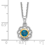 Shey Couture Sterling Silver Rhodium-Plated with 14k Accent London Blue Topaz 18 inch Necklace