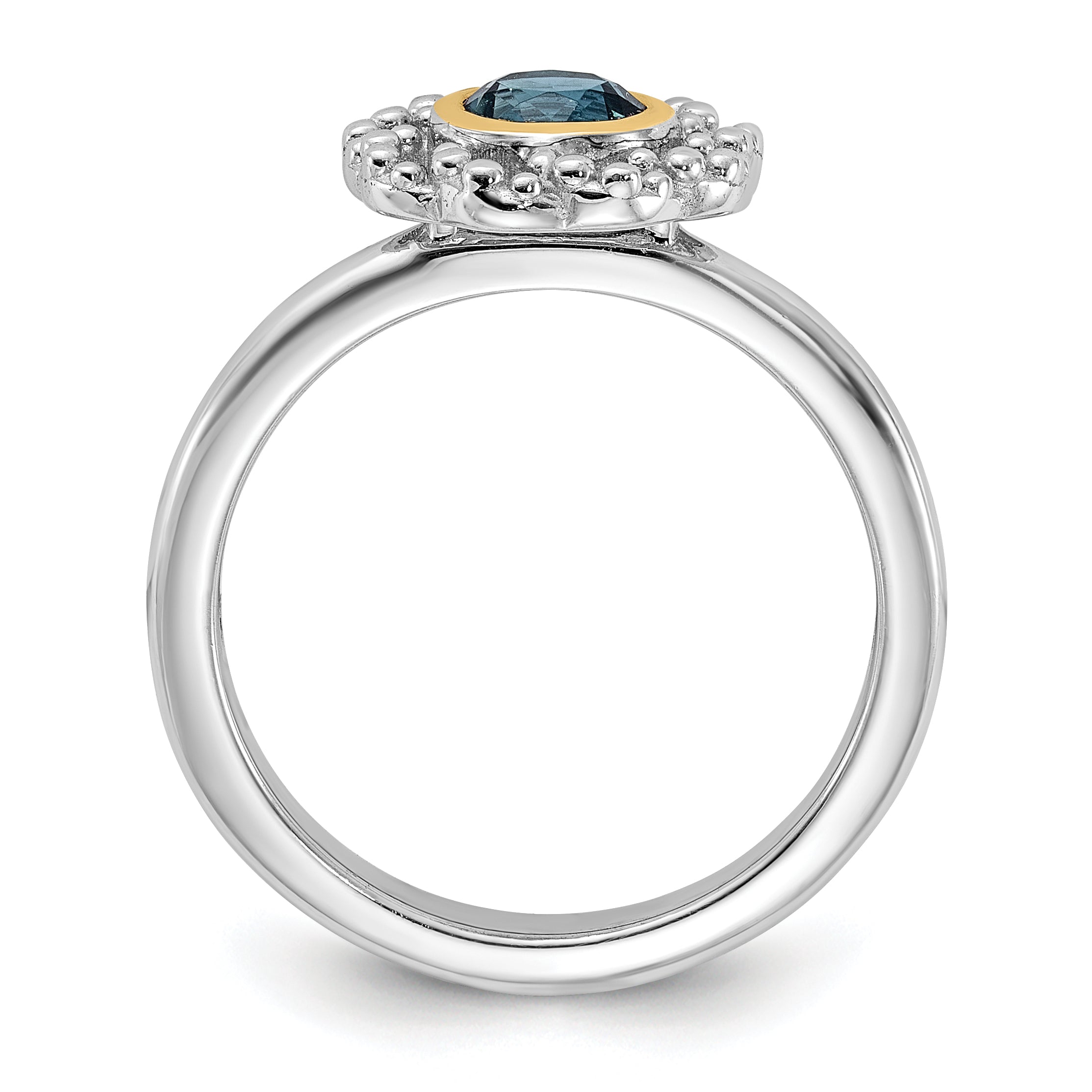 Shey Couture Sterling Silver Rhodium-plated with 14k Accent London Blue Topaz Ring