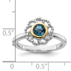 Shey Couture Sterling Silver Rhodium-plated with 14k Accent London Blue Topaz Ring