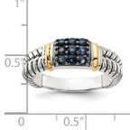 Shey Couture Sterling Silver with 14k Accent Black Rhodium-Plated Antiqued Sapphire Ring