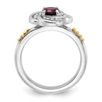 Shey Couture Sterling Silver Rhodium-plated with 14k Accent Garnet Ring