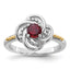 Shey Couture Sterling Silver Rhodium-plated with 14k Accent Garnet Ring