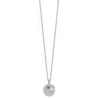 Shey Couture Sterling Silver Rhodium-plated with 14k Accent Round Amethyst Swirl Circle 18 inch with 2 inch Extension Necklace
