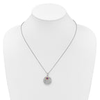 Shey Couture Sterling Silver Rhodium-plated with 14k Accent Round Amethyst Swirl Circle 18 inch with 2 inch Extension Necklace