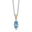 Shey Couture Sterling Silver Rhodium-plated with 14k Accent Marquise London Blue Topaz Navette 18 inch with 2 inch Extension Necklace