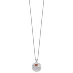 Shey Couture Sterling Silver Rhodium-plated with 14K Accent Round Garnet Swirl Circle 18 inch with 2 inch Extension Necklace