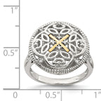 Shey Couture Sterling Silver Rhodium-plated with 14K Accent Diamond Vintage Ring