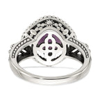 Shey Couture Sterling Silver with 14K Accent Antiqued Cushion Pink Quartz Ring