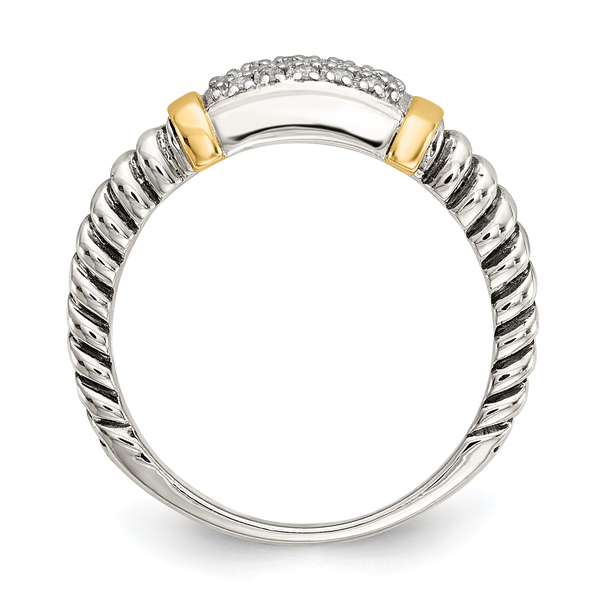 Shey Couture Sterling Silver with 14K Accent Antiqued Diamond Ring Secondary image