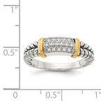 Shey Couture Sterling Silver with 14K Accent Antiqued Diamond Ring