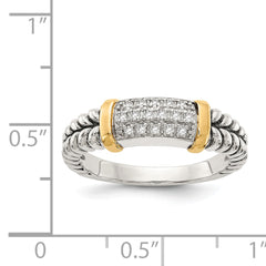 Shey Couture Sterling Silver with 14K Accent Antiqued Diamond Ring