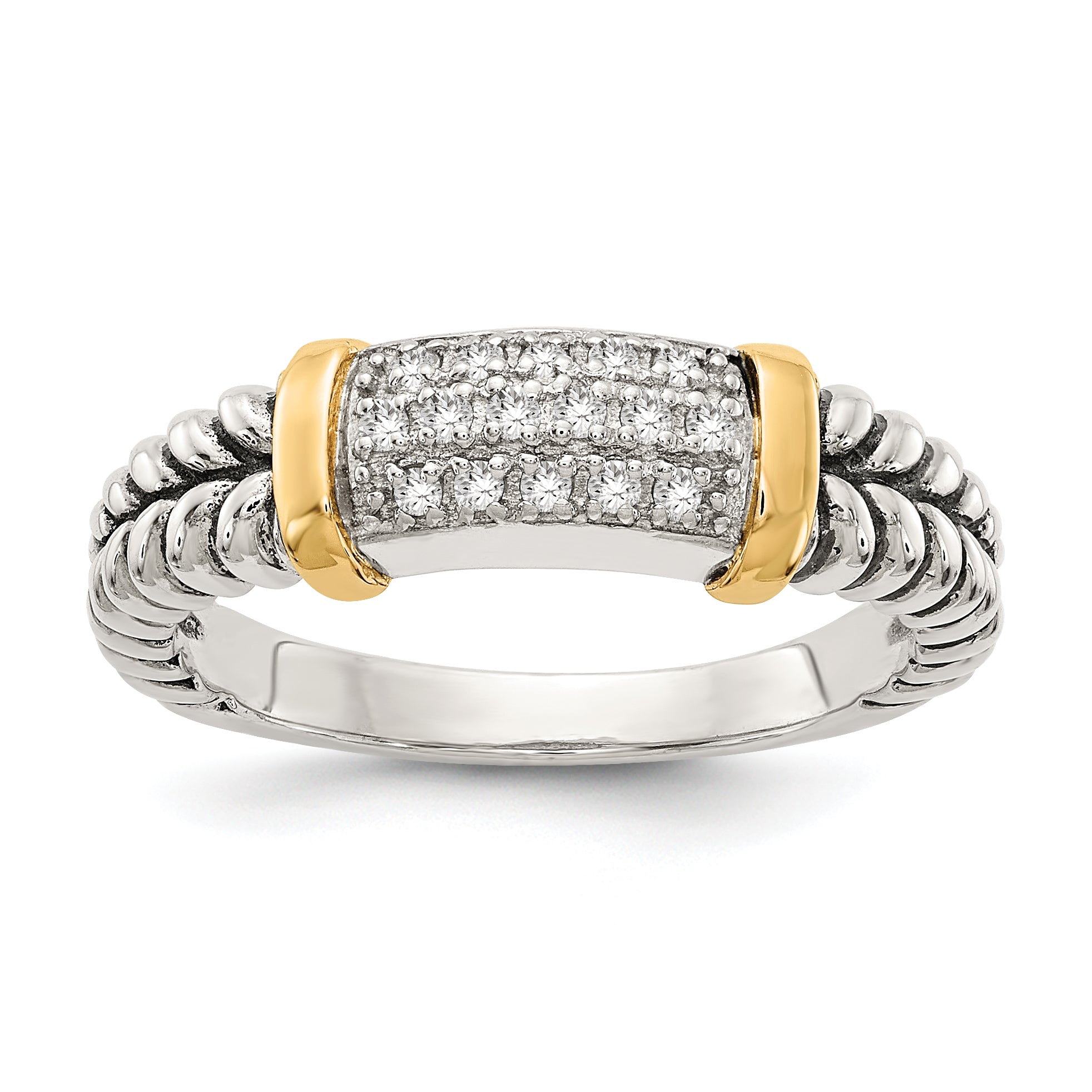 Shey Couture Sterling Silver with 14K Accent Antiqued Diamond Ring Main image