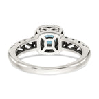 Shey Couture Sterling Silver with 14K Accent Antiqued Cushion Blue Topaz Ring