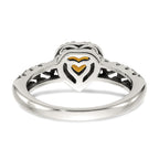 Shey Couture Sterling Silver with 14K Accent Antiqued Heart Citrine Ring