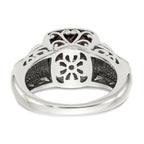 Shey Couture Sterling Silver with 14K Accent Antiqued Cushion Smoky Quartz Ring