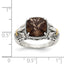 Shey Couture Sterling Silver with 14K Accent Antiqued Cushion Smoky Quartz Ring