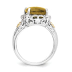 Sterling Silver w/14k Whiskey Quartz Ring