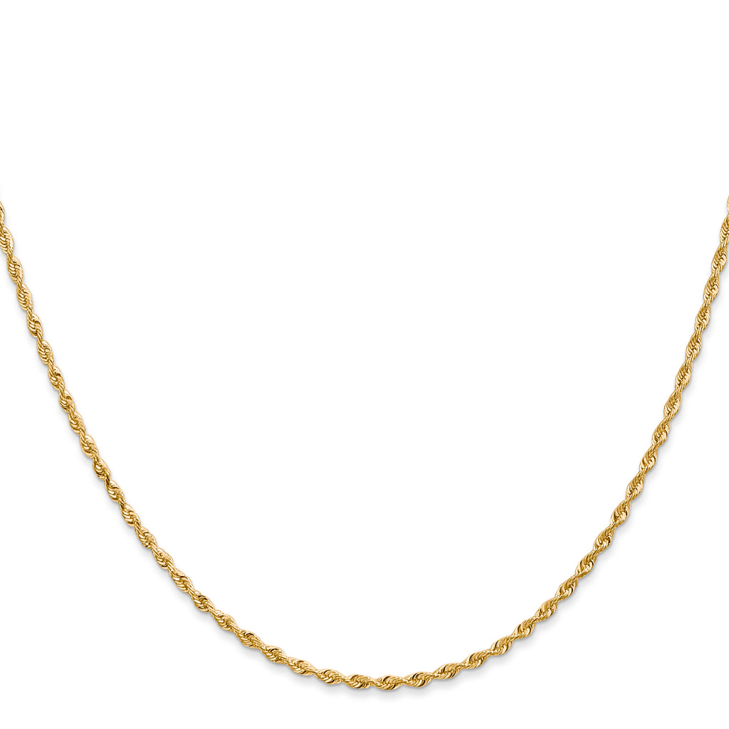 14K 10 Inch 1.85mm Diamond-Cut Quadruple Rope Lobster Clasp Anklet