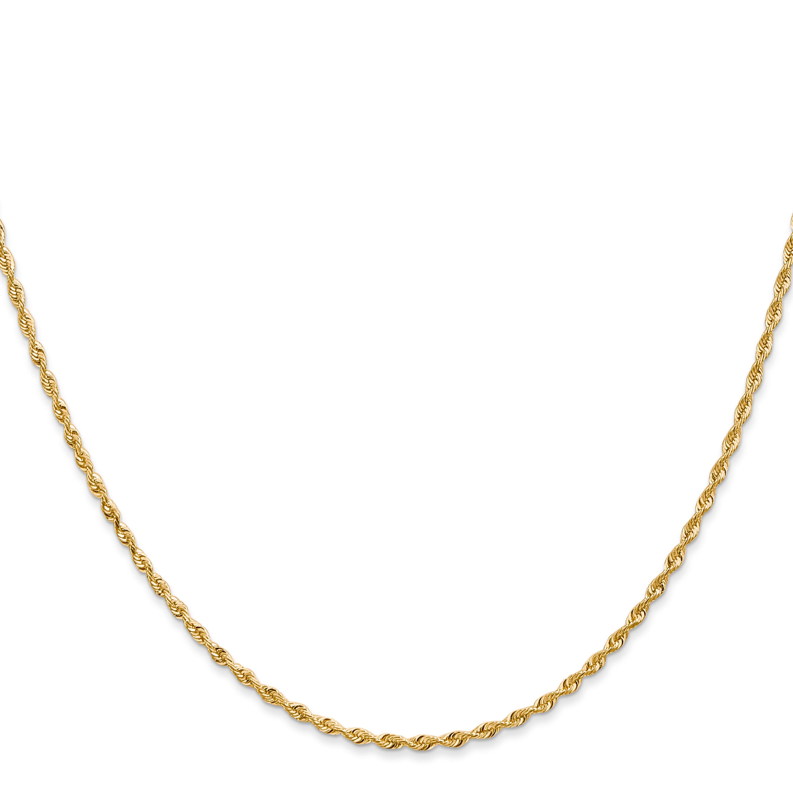 14K 10 Inch 1.85mm Diamond-Cut Quadruple Rope Lobster Clasp Anklet