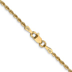 14K 10 Inch 1.85mm Diamond-Cut Quadruple Rope Lobster Clasp Anklet