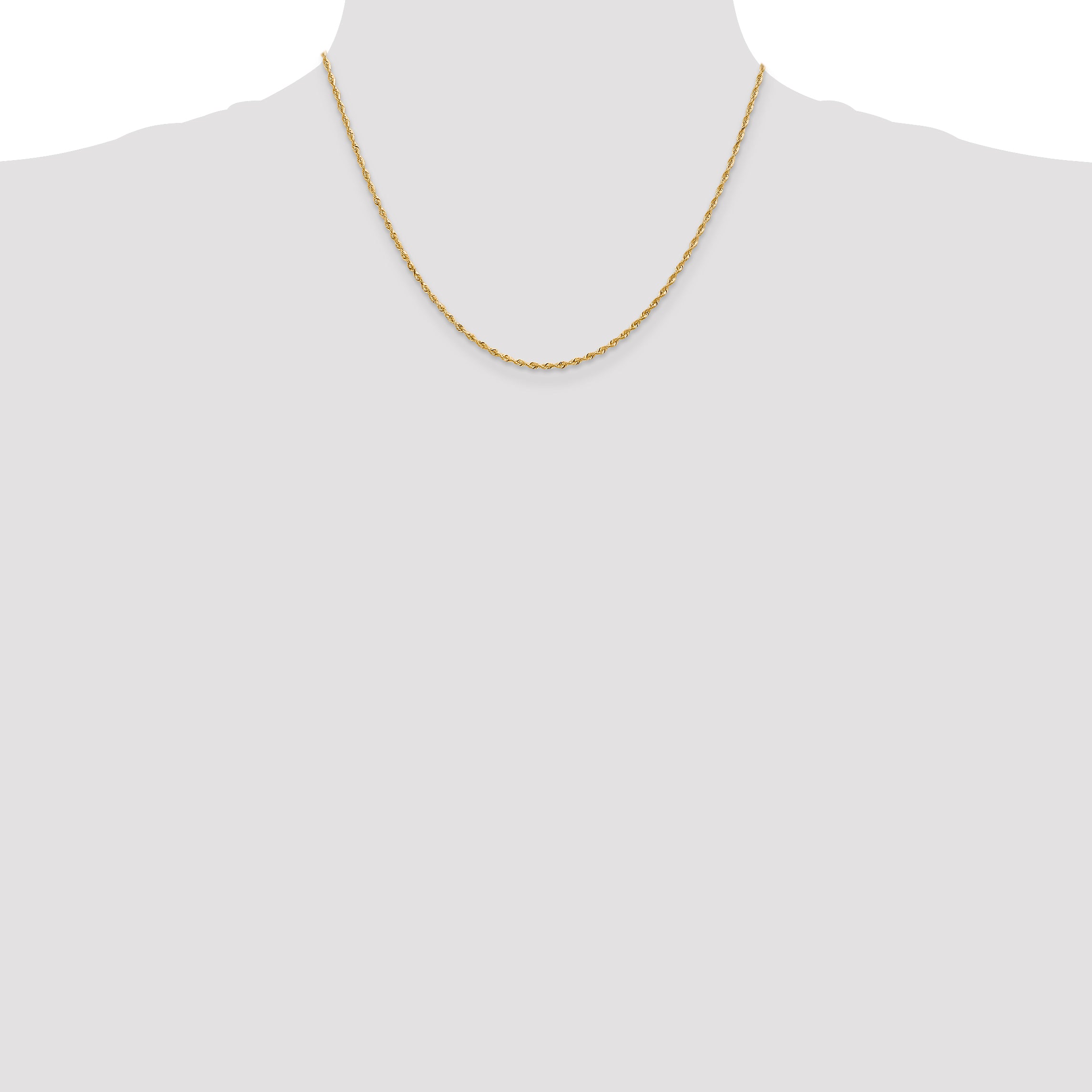 14K 10 Inch 1.85mm Diamond-Cut Quadruple Rope Lobster Clasp Anklet