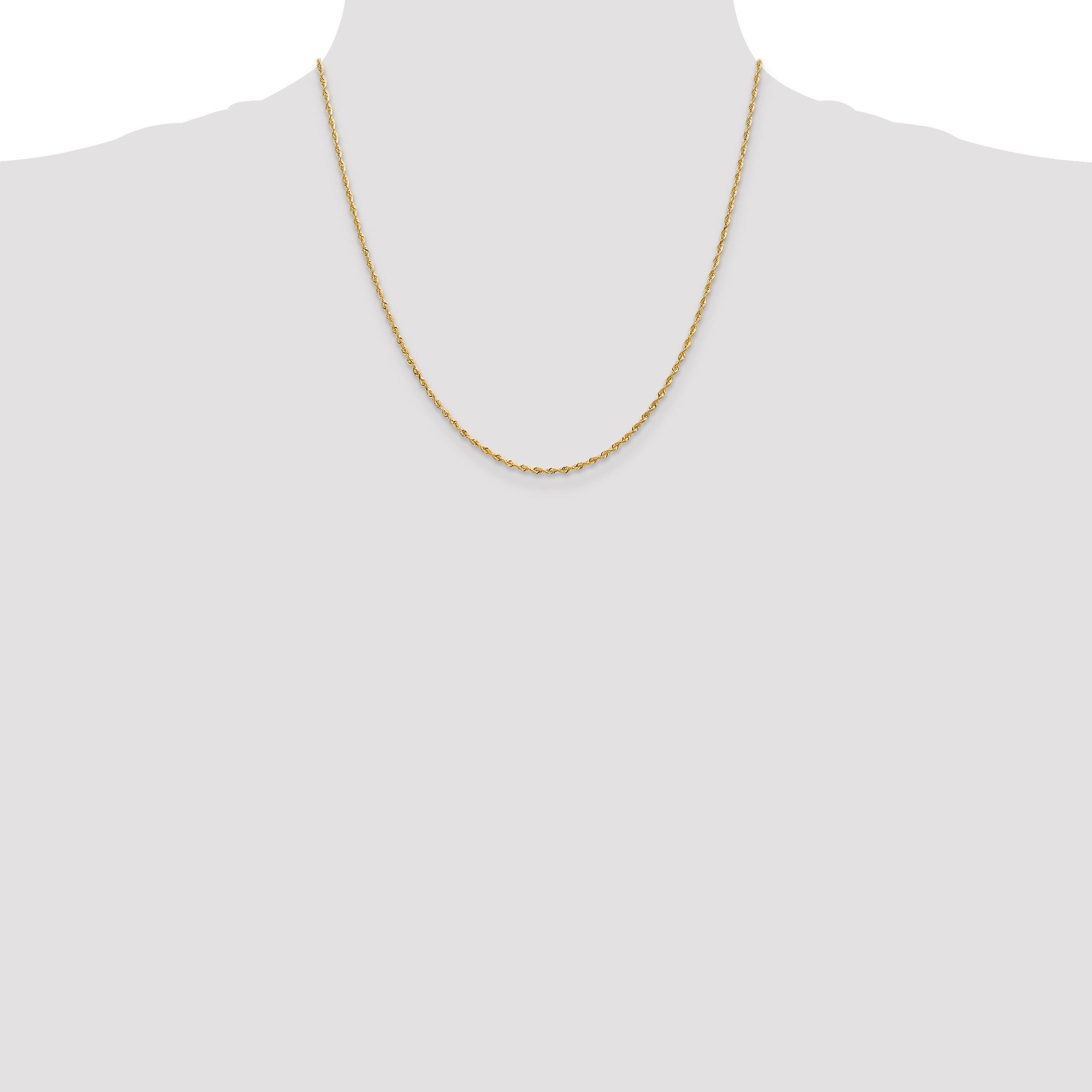 14K 10 Inch 1.85mm Diamond-Cut Quadruple Rope Lobster Clasp Anklet