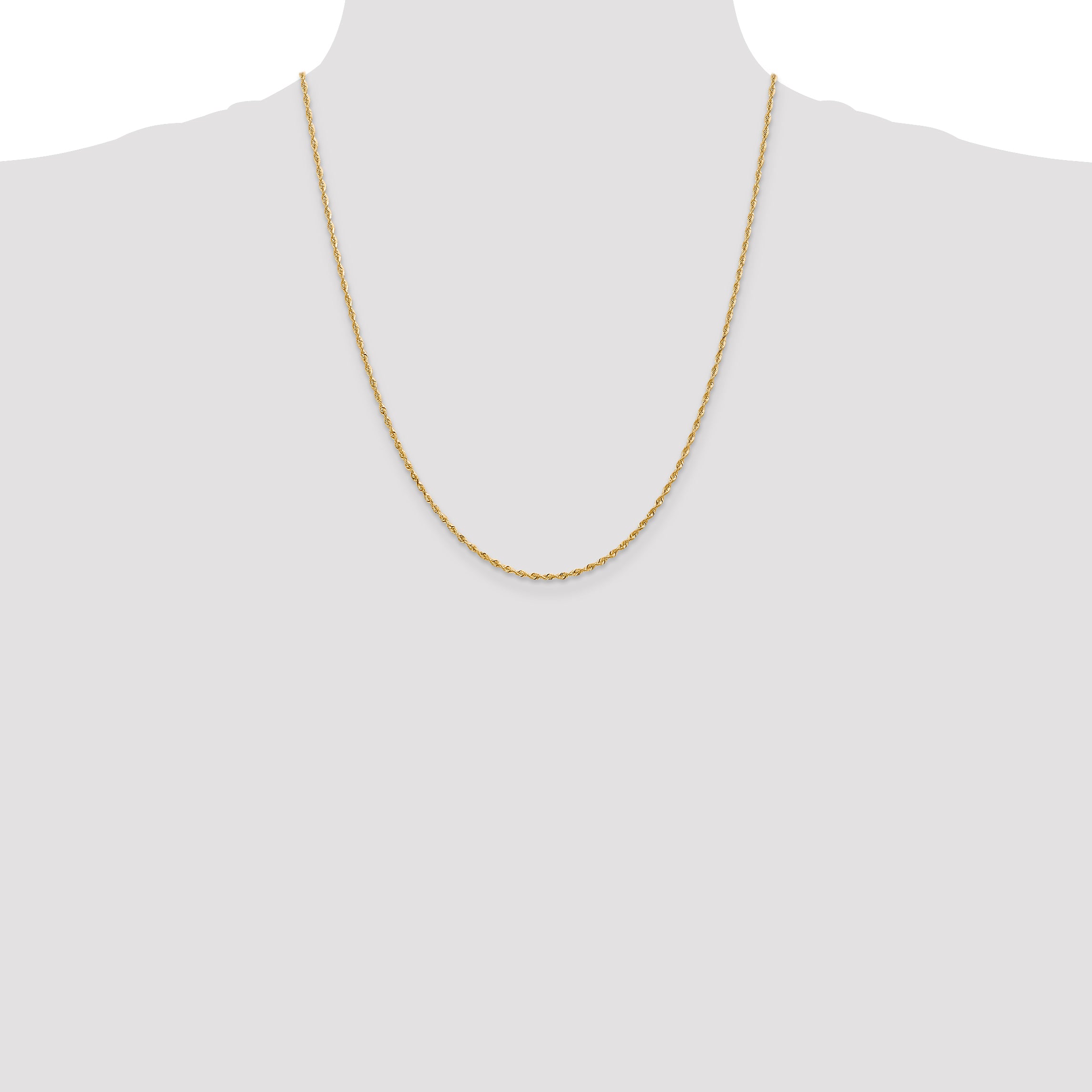 14K 10 Inch 1.85mm Diamond-Cut Quadruple Rope Lobster Clasp Anklet