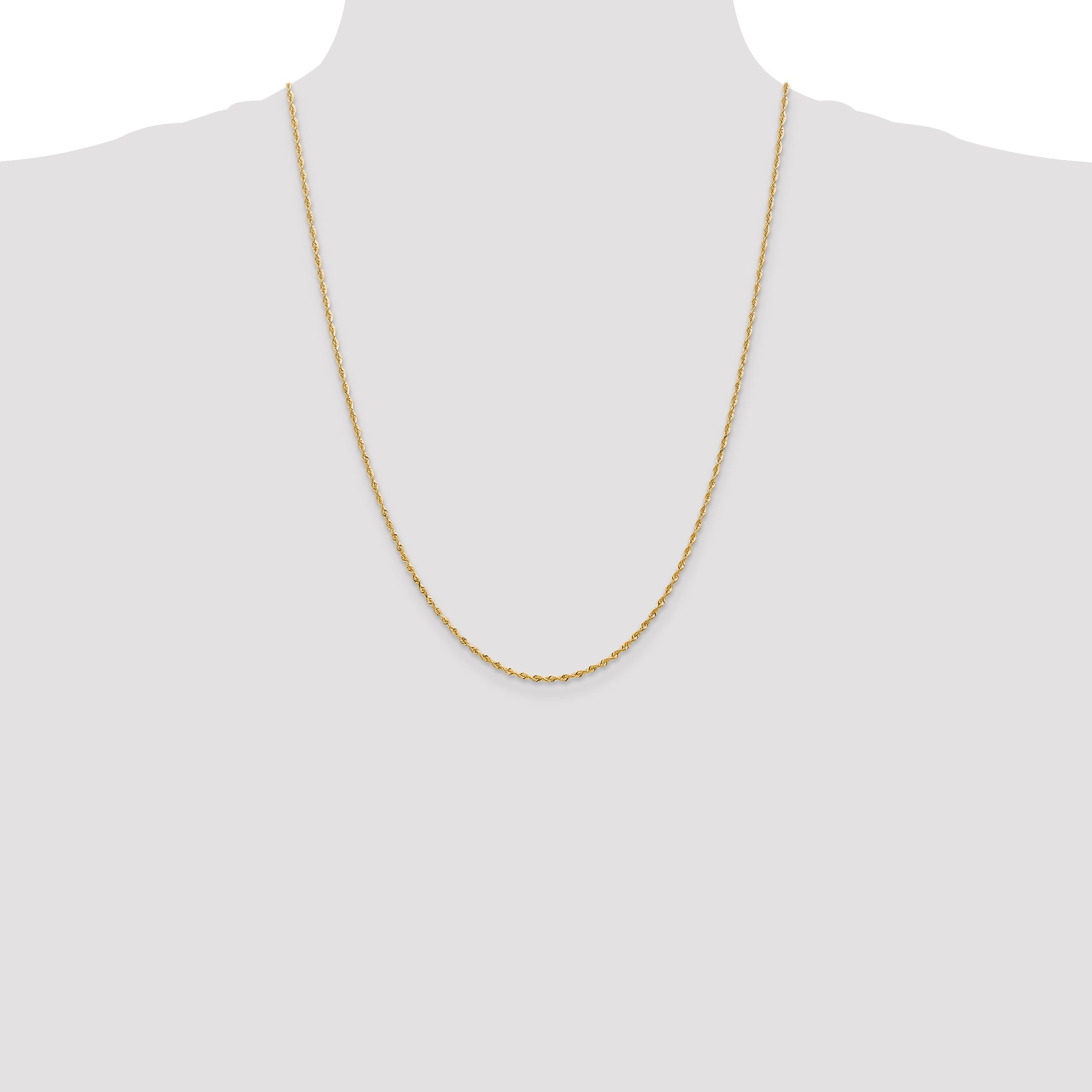 14K 10 Inch 1.85mm Diamond-Cut Quadruple Rope Lobster Clasp Anklet