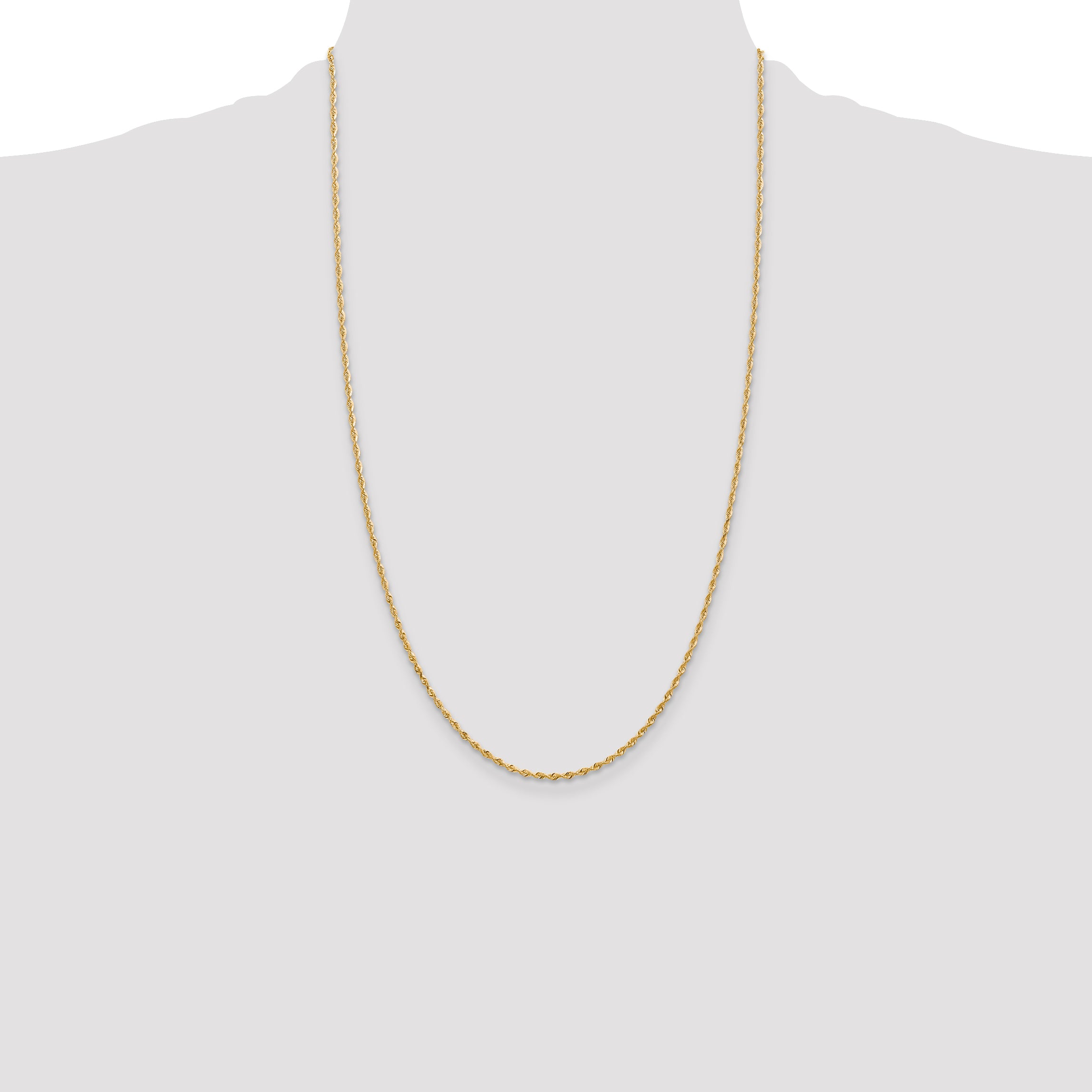 14K 10 Inch 1.85mm Diamond-Cut Quadruple Rope Lobster Clasp Anklet