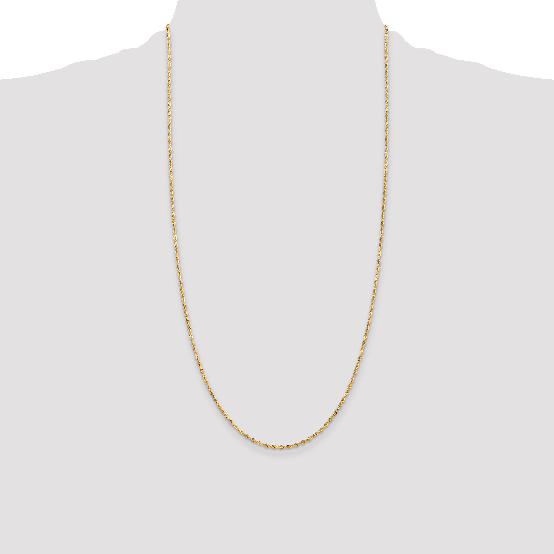 14K 10 Inch 1.85mm Diamond-Cut Quadruple Rope Lobster Clasp Anklet