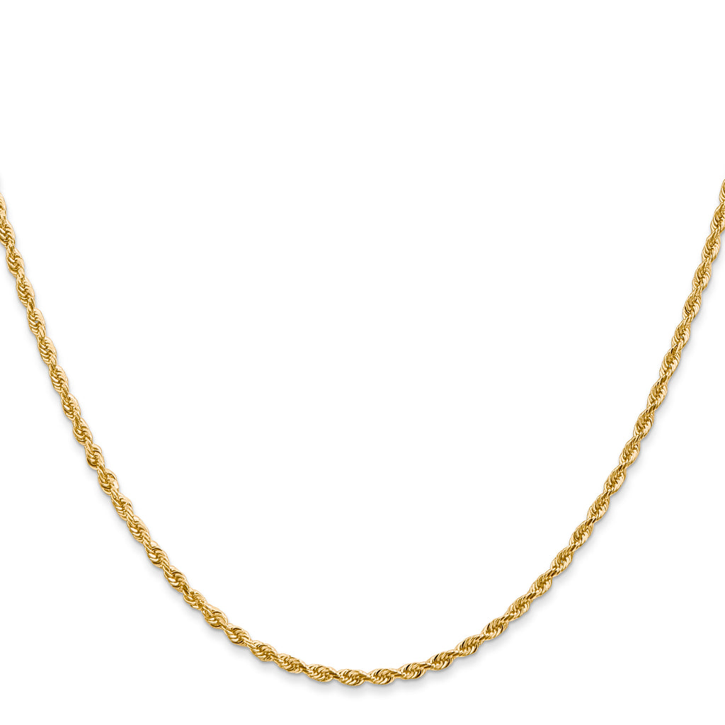 14K 10 Inch 2mm Diamond-Cut Quadruple Rope Lobster Clasp Anklet