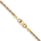 14K 10 Inch 2mm Diamond-Cut Quadruple Rope Lobster Clasp Anklet