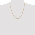 14K 10 Inch 2mm Diamond-Cut Quadruple Rope Lobster Clasp Anklet