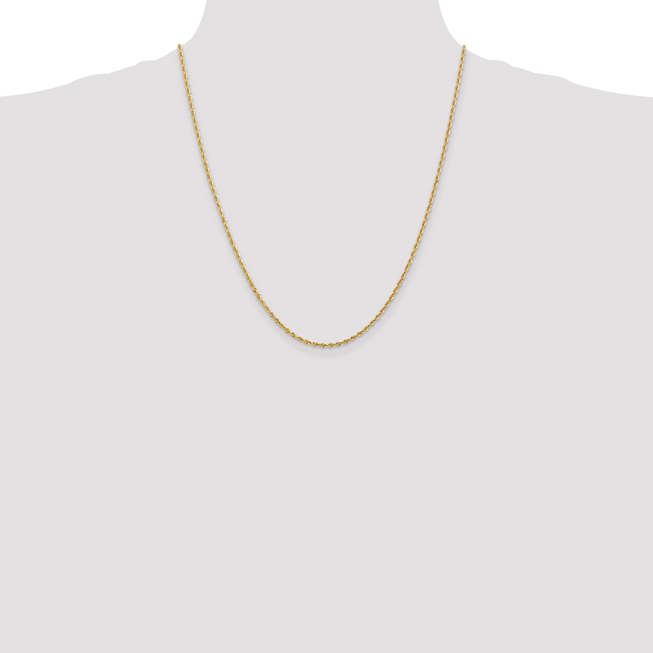 14K 10 Inch 2mm Diamond-Cut Quadruple Rope Lobster Clasp Anklet