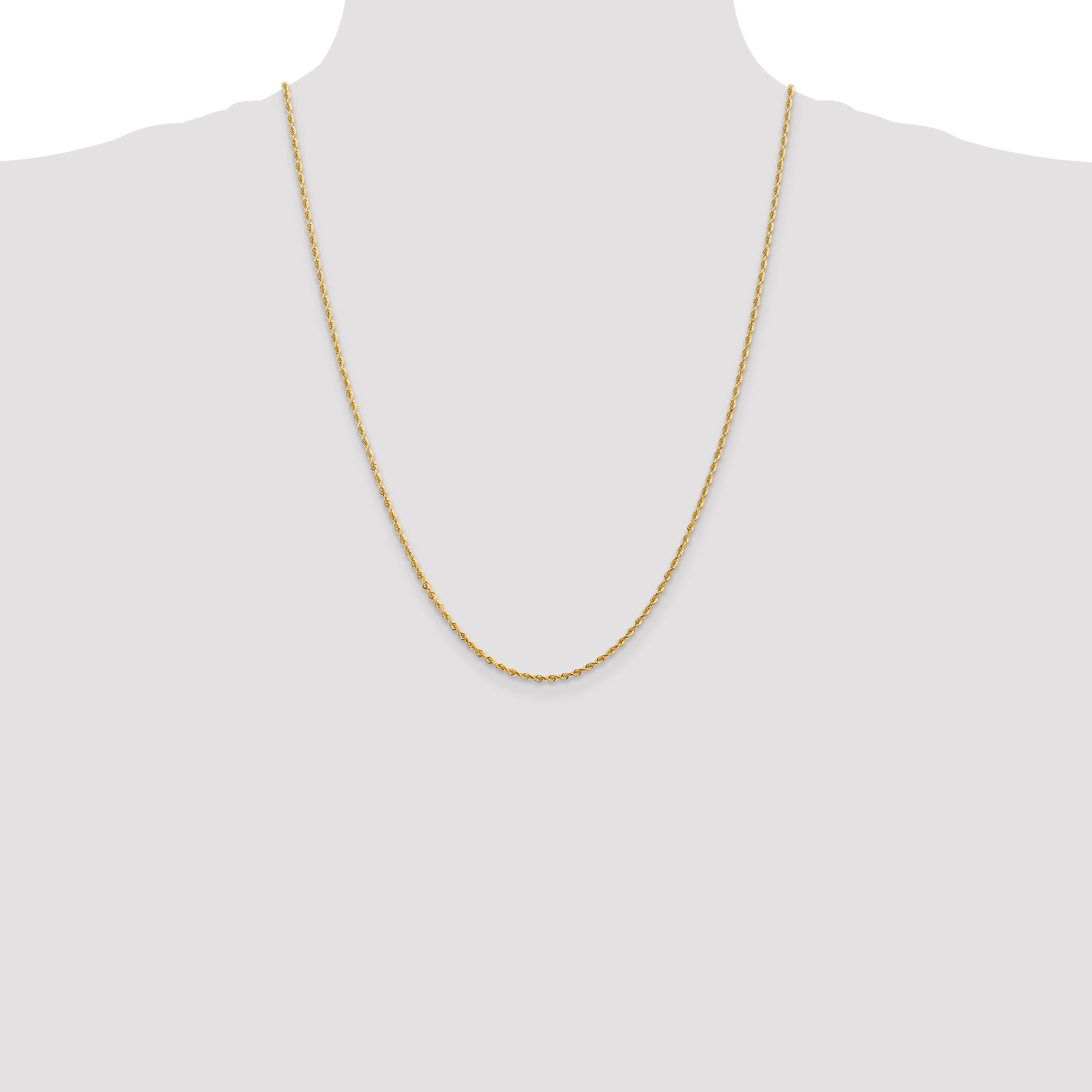 14K 10 Inch 2mm Diamond-Cut Quadruple Rope Lobster Clasp Anklet
