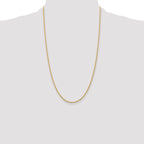14K Yellow Gold Solid Diamond-Cut Rope Chain Necklace 2mm